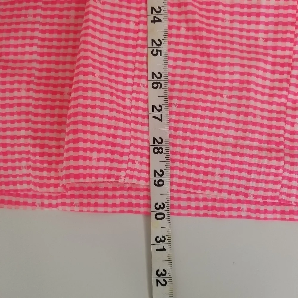 Lilly Pulitzer Lowe Fiesta Pink Pretty Gingham Strapless Peplum Dress Size 4 - Picture 7 of 15